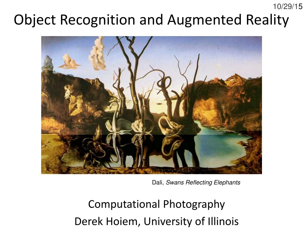 object recognition and augmented reality n.
