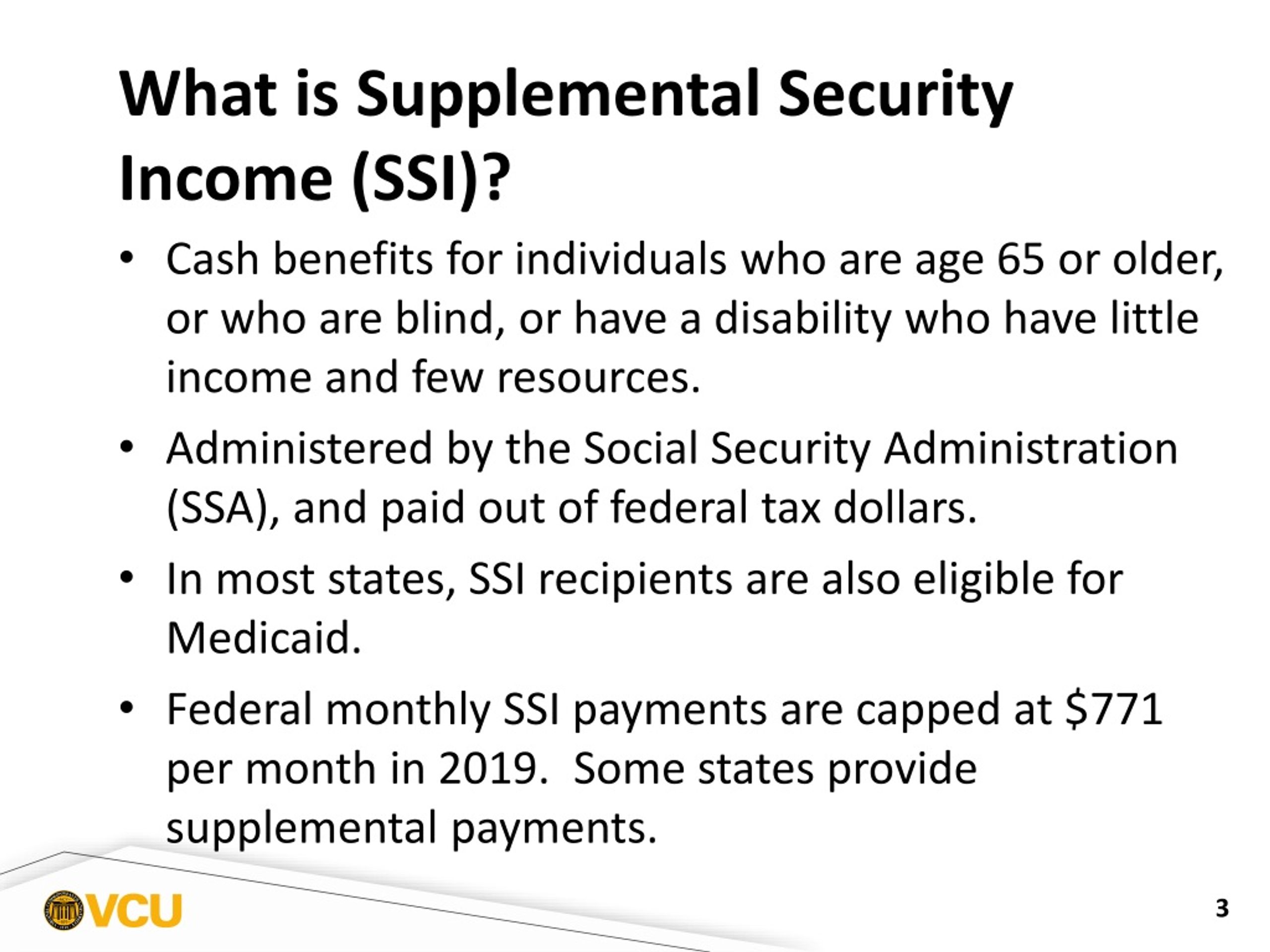 PPT - Supplemental Security Income (SSI) And Work PowerPoint ...