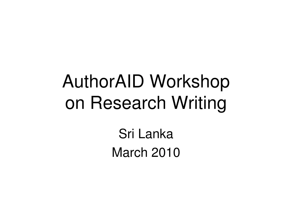 authoraid workshop on research writing n.
