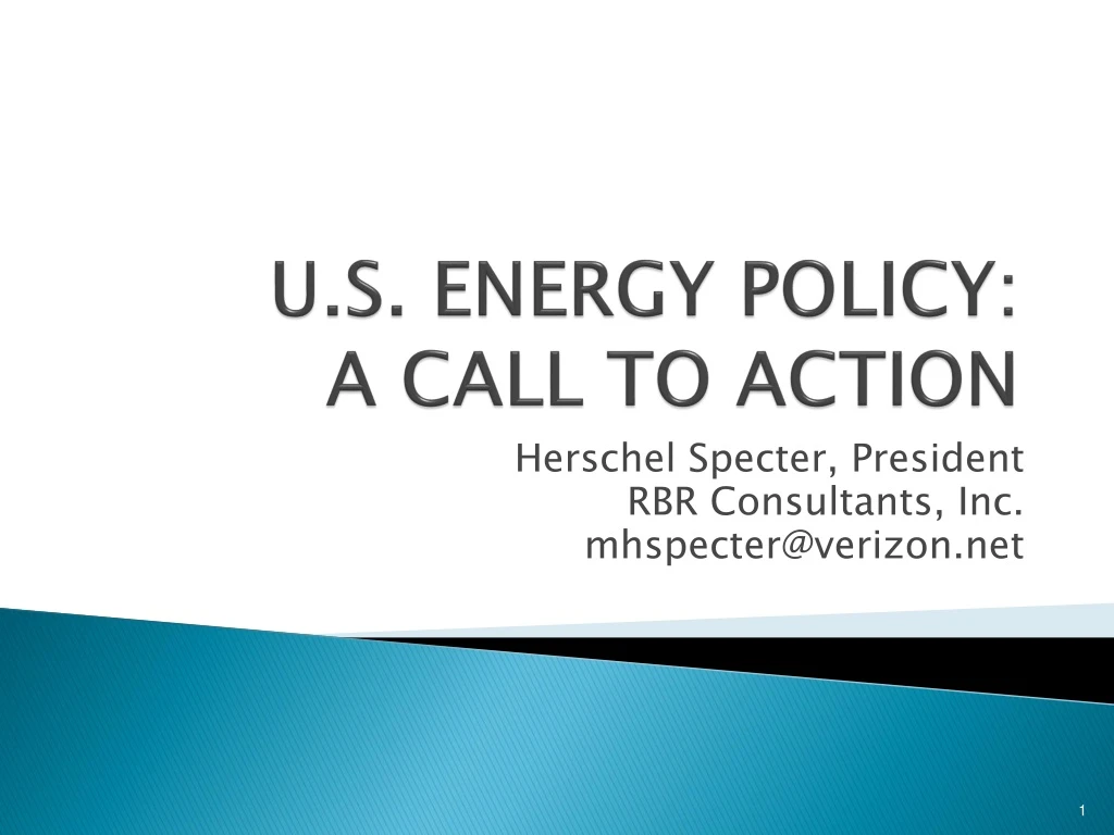 u s energy policy a call to action n.