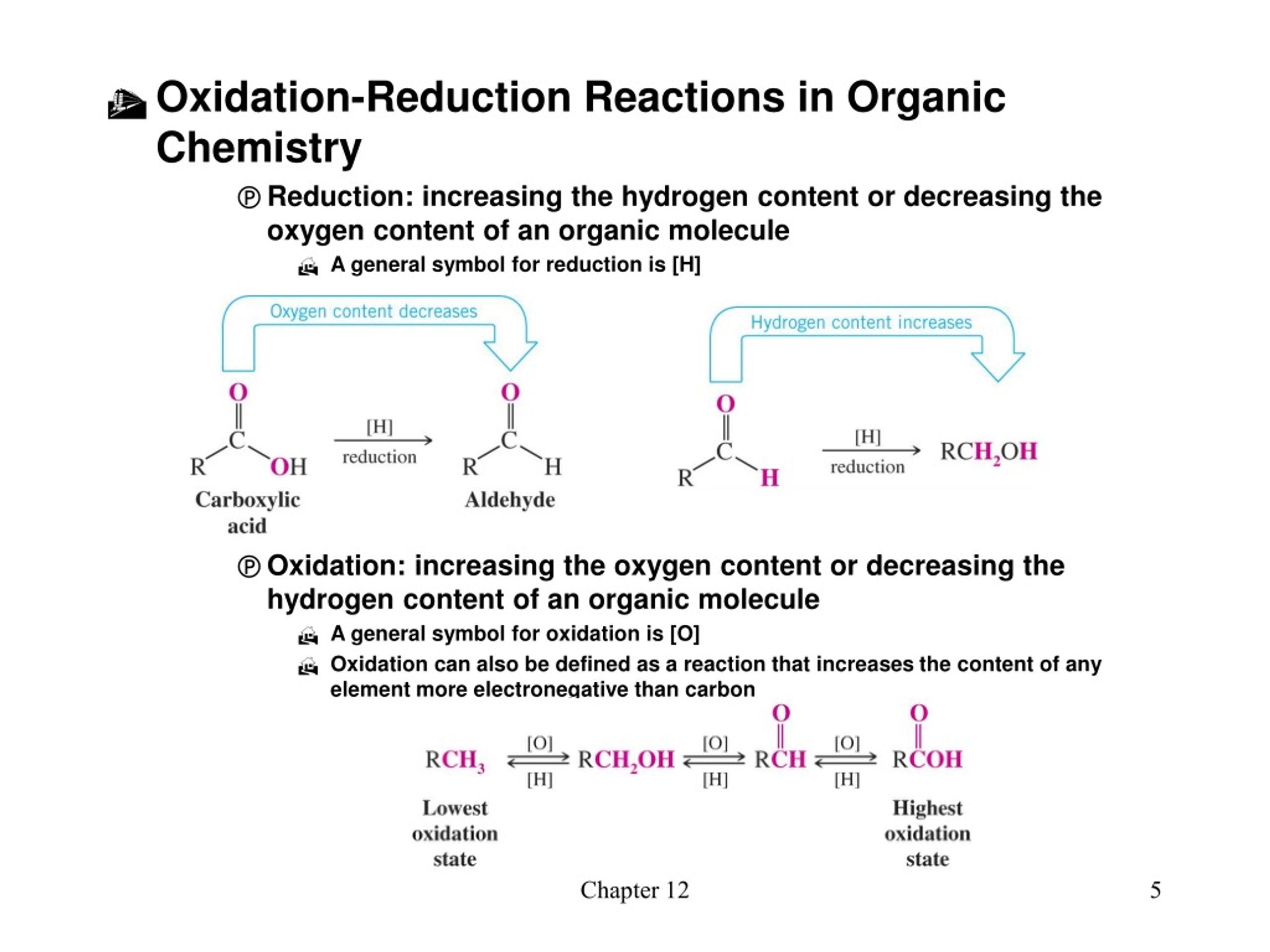 Ppt Chapter 12 Alcohols From Carbonyl Compounds Oxidation Reduction