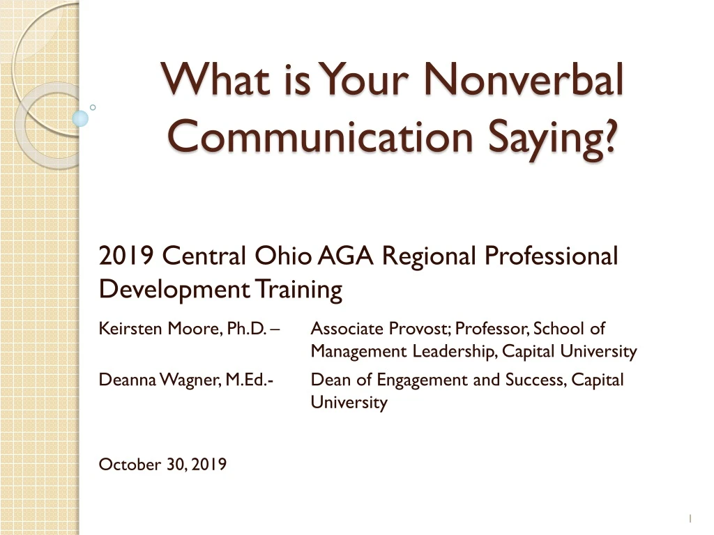 what is your nonverbal communication saying n.