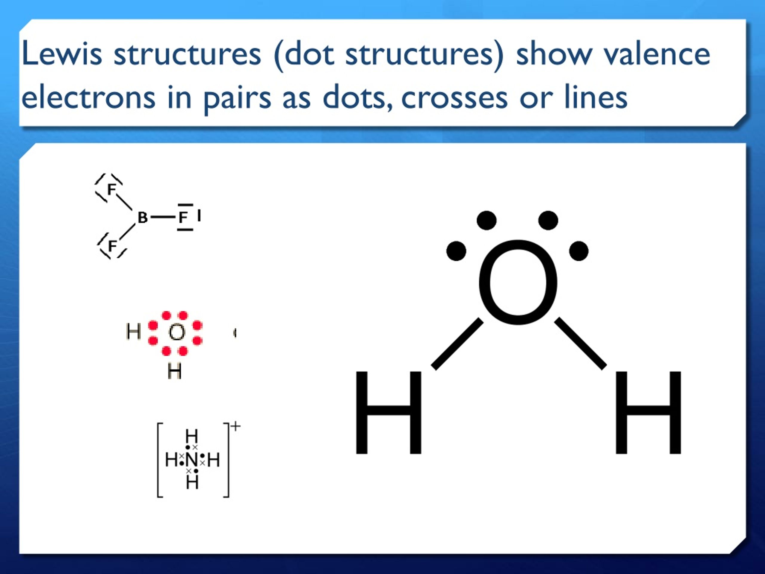 lewis structures dot structures show valence electrons in pairs as dots cro...