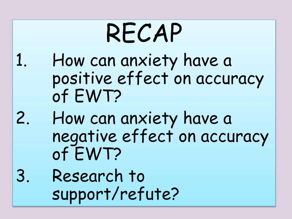 recap how can anxiety have a positive effect n.