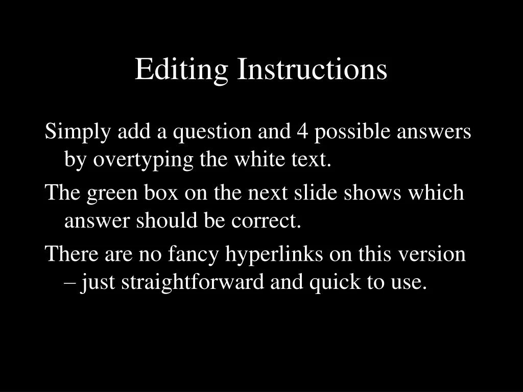 editing instructions n.