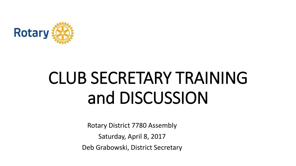 club secretary training and discussion n.