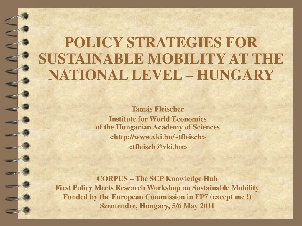 policy strategies for sustainable mobility at the national level hungary n.