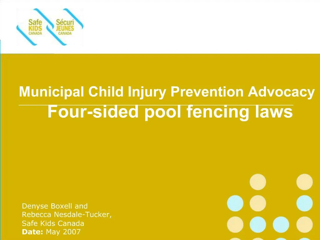 PPT Municipal Child Injury Prevention Advocacy Foursided pool