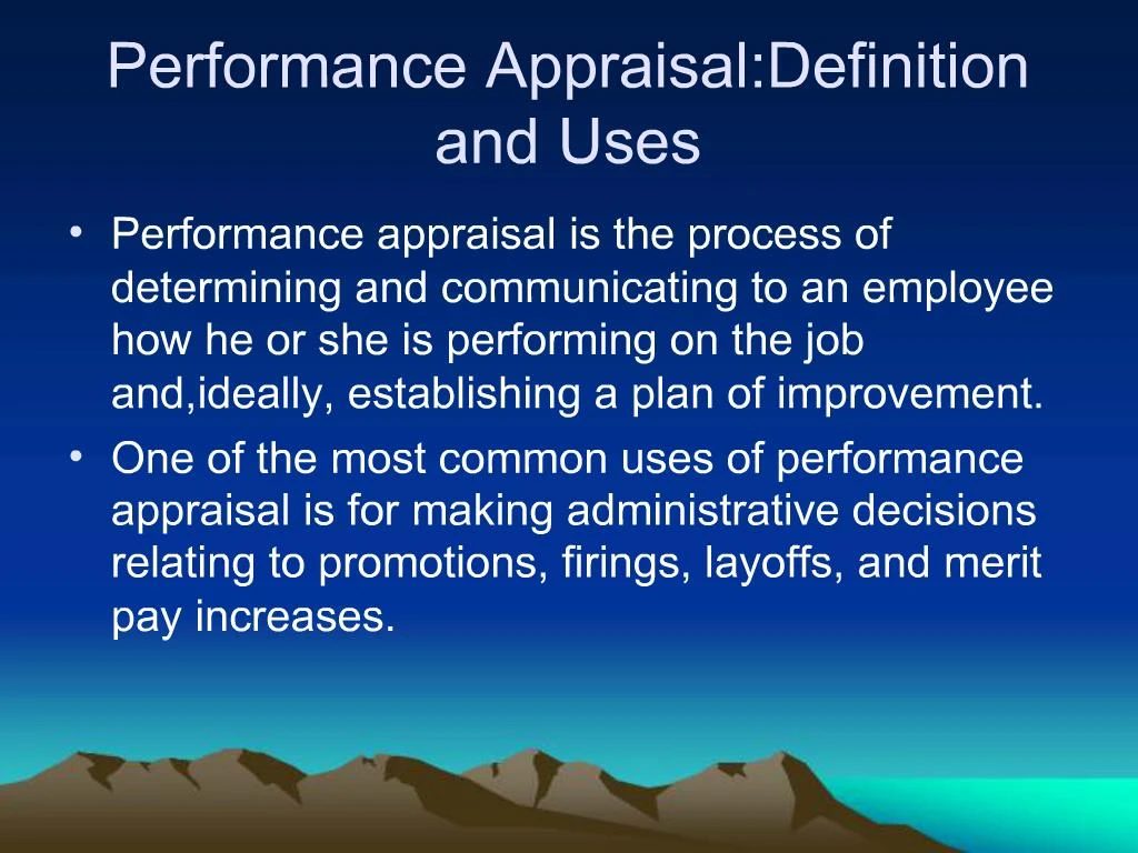 Performance Appraisal Definition In Tamil