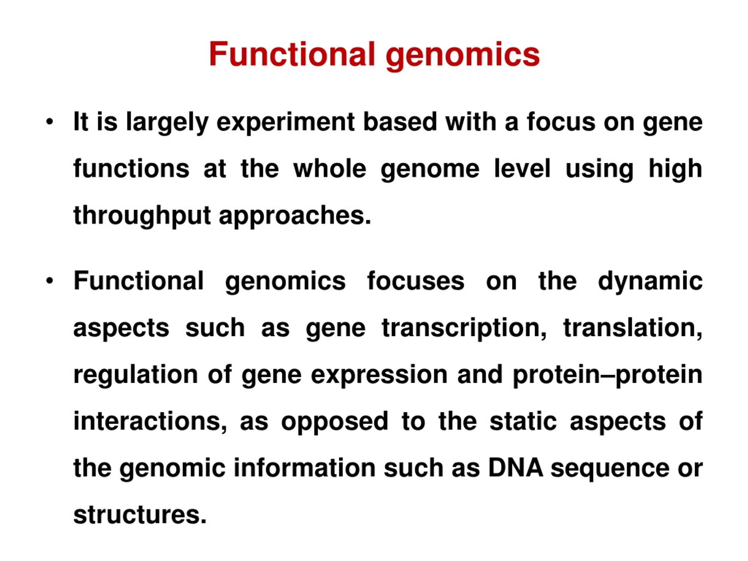 PPT - Functional Genomics PowerPoint Presentation, Free Download - ID ...