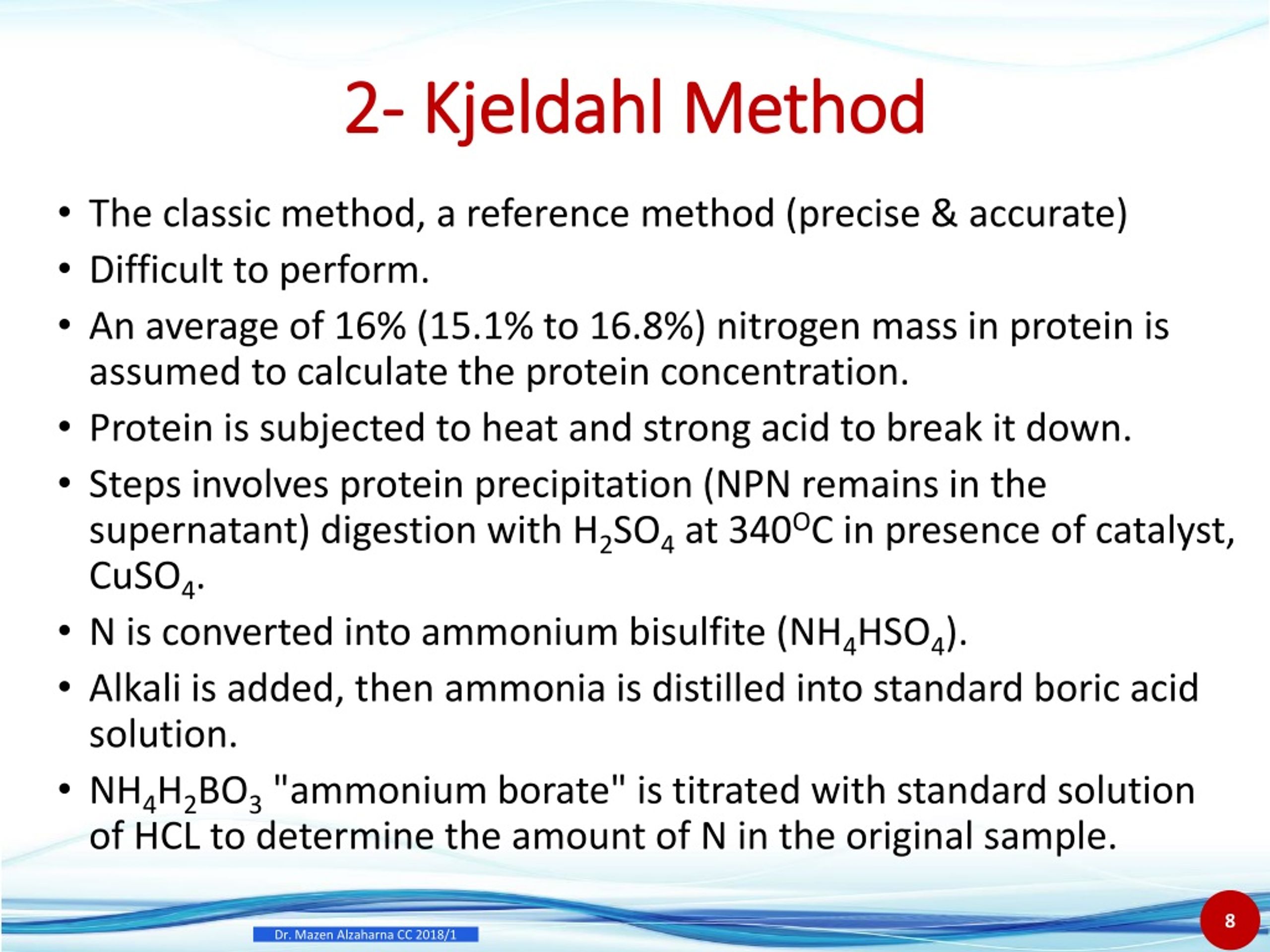 Kjeldahl Method Protein Equation at Jessie Whaley blog