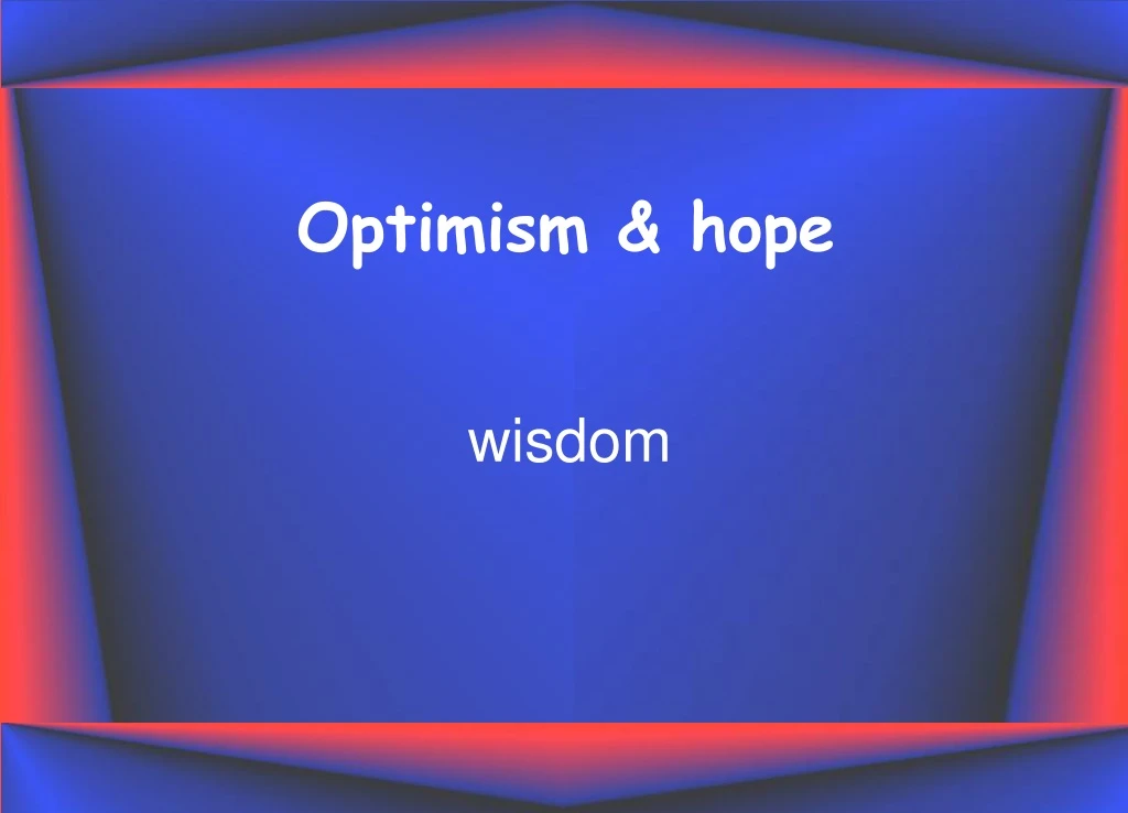 hope and optimism meaning