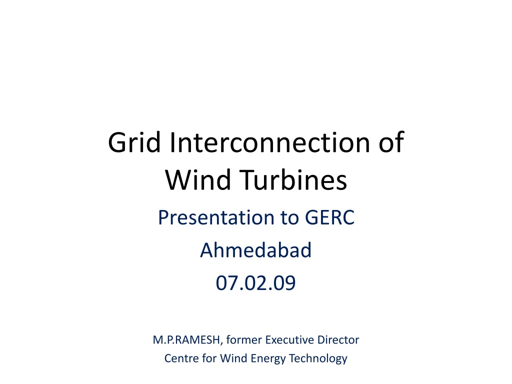 grid interconnection of wind turbines n.