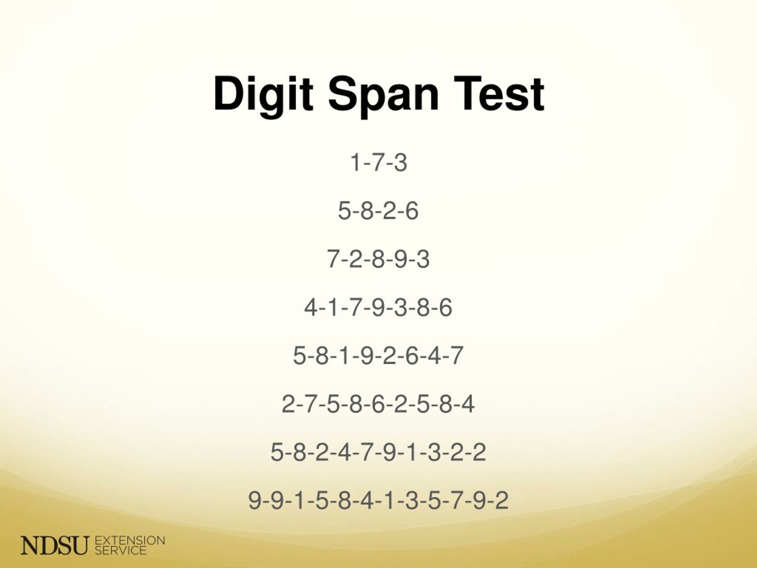 digit span test