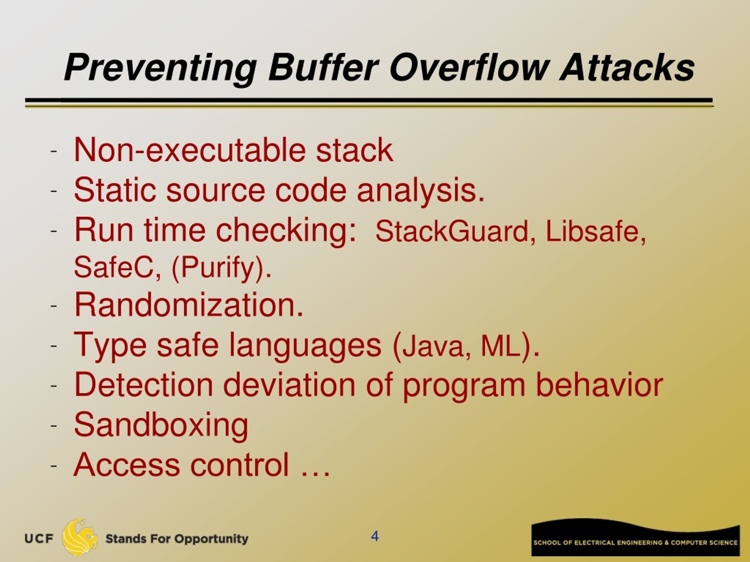 buffer overflow attack techniques recent