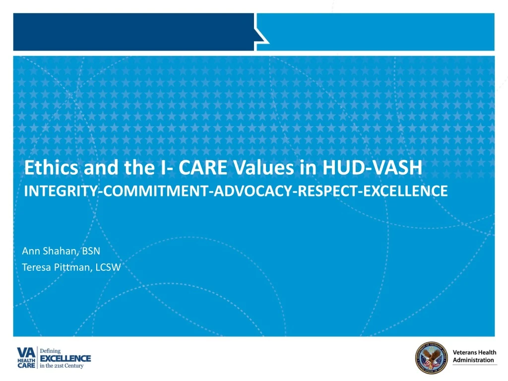 ethics and the i care values in hud vash integrity commitment advocacy respect excellence n.