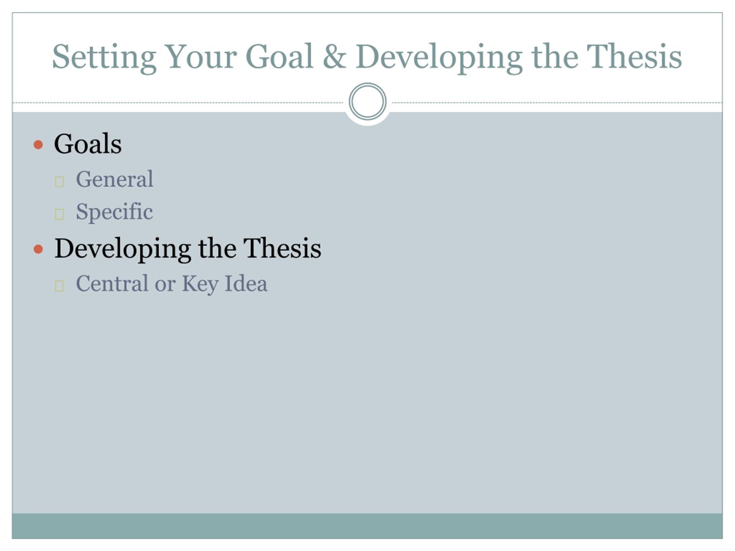 thesis in goal