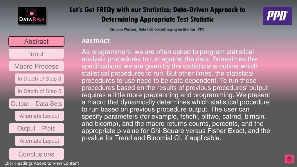 let s get freqy with our statistics data driven approach to determining appropriate test statistic n.