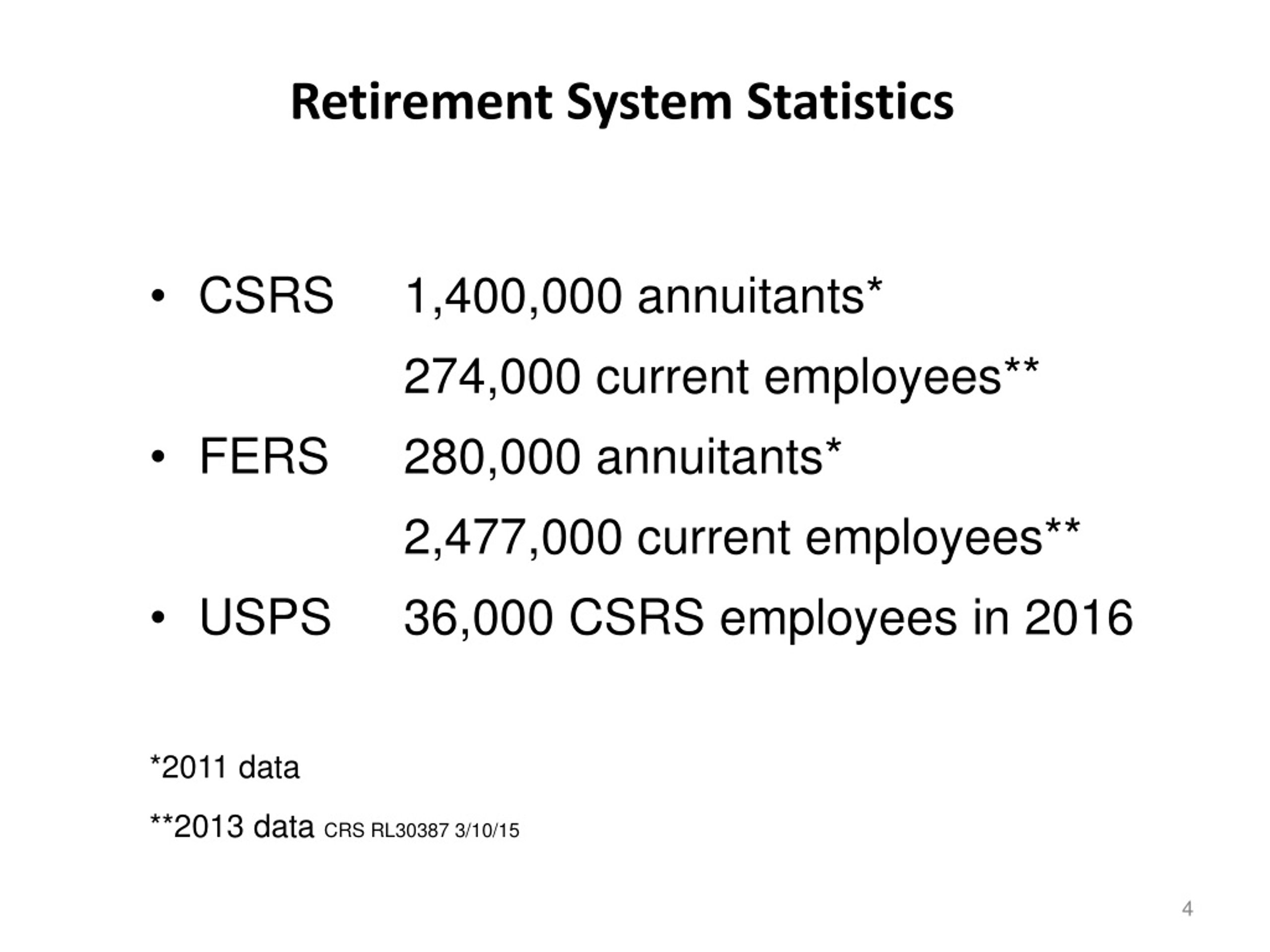 PPT CSRS and FERS A Guide for Employees Approaching Retirement