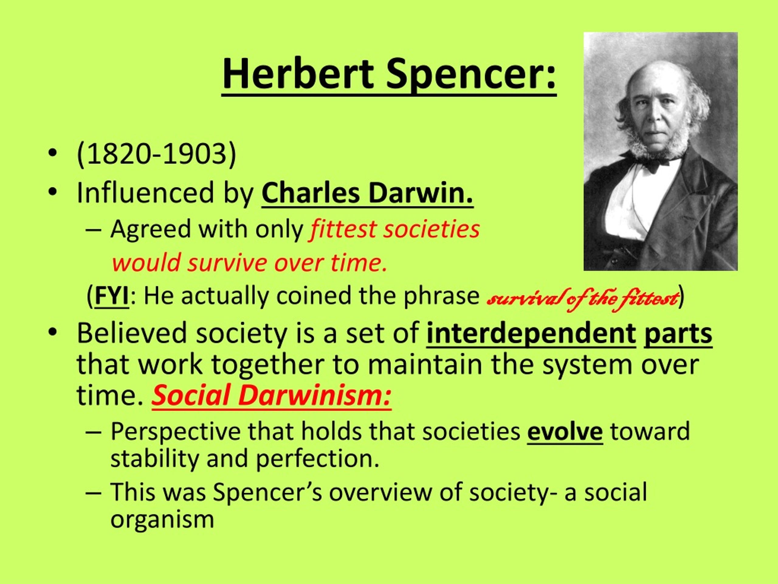 theory of social darwinism by herbert spencer