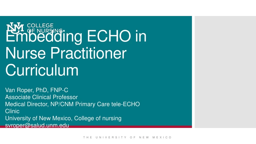 embedding echo in nurse practitioner curriculum n.