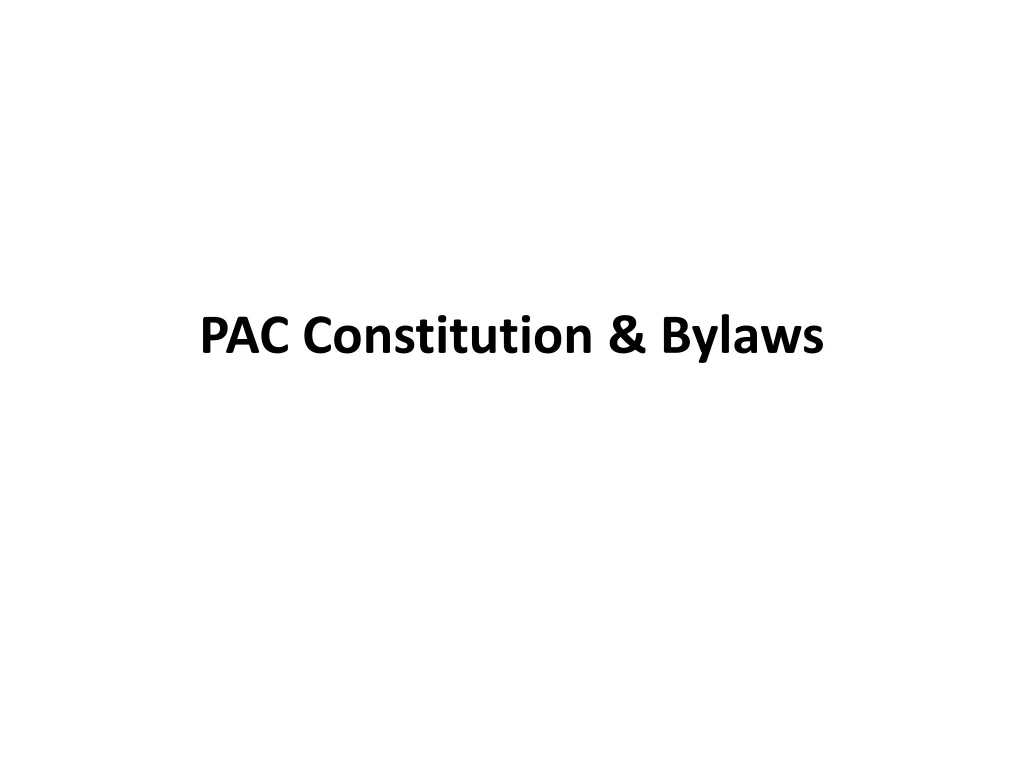 pac constitution bylaws n.