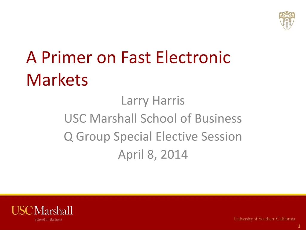 a primer on fast electronic markets n.