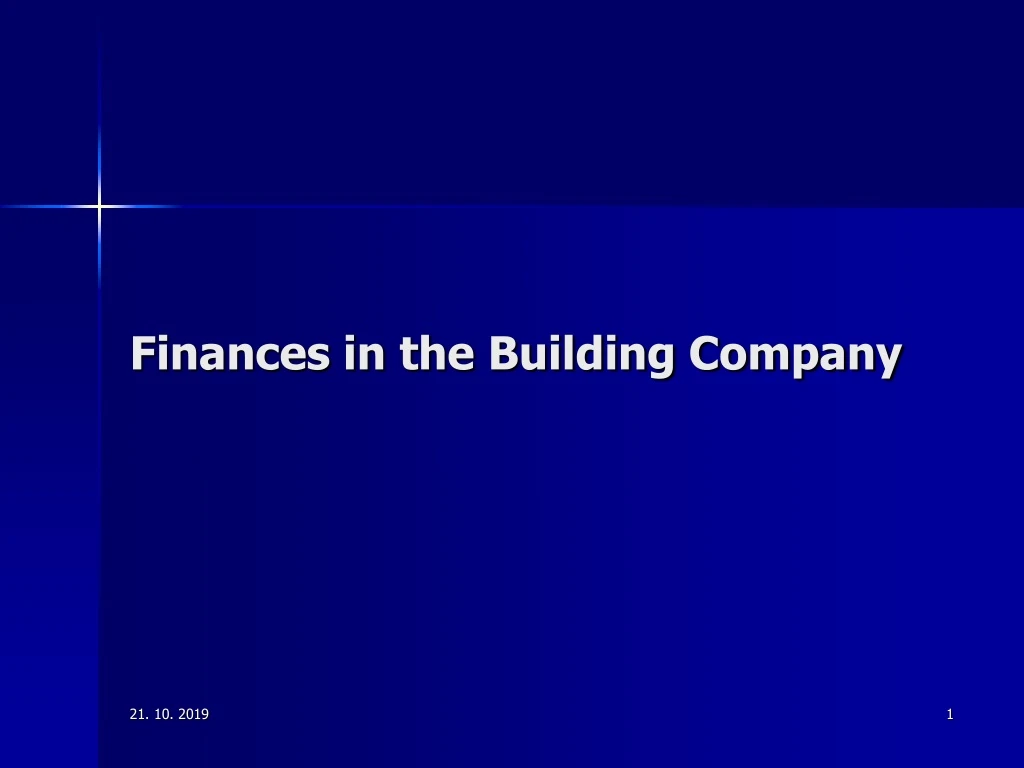 finances in the building company n.