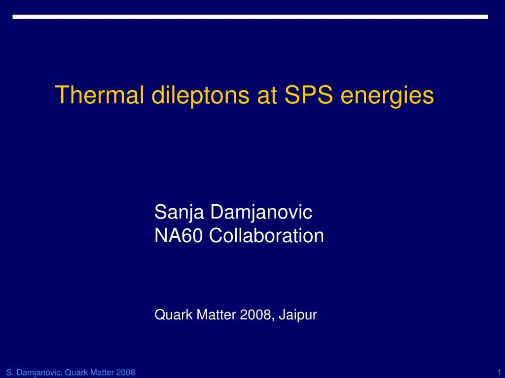 thermal dileptons at sps energies n.