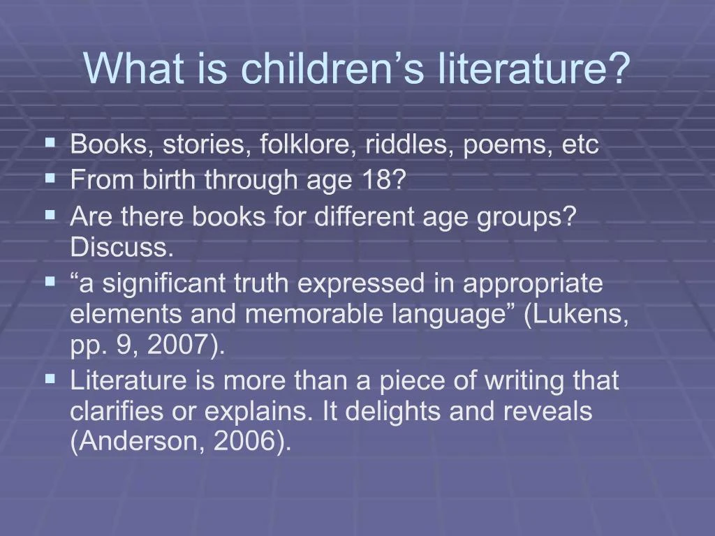 purpose of children's literature