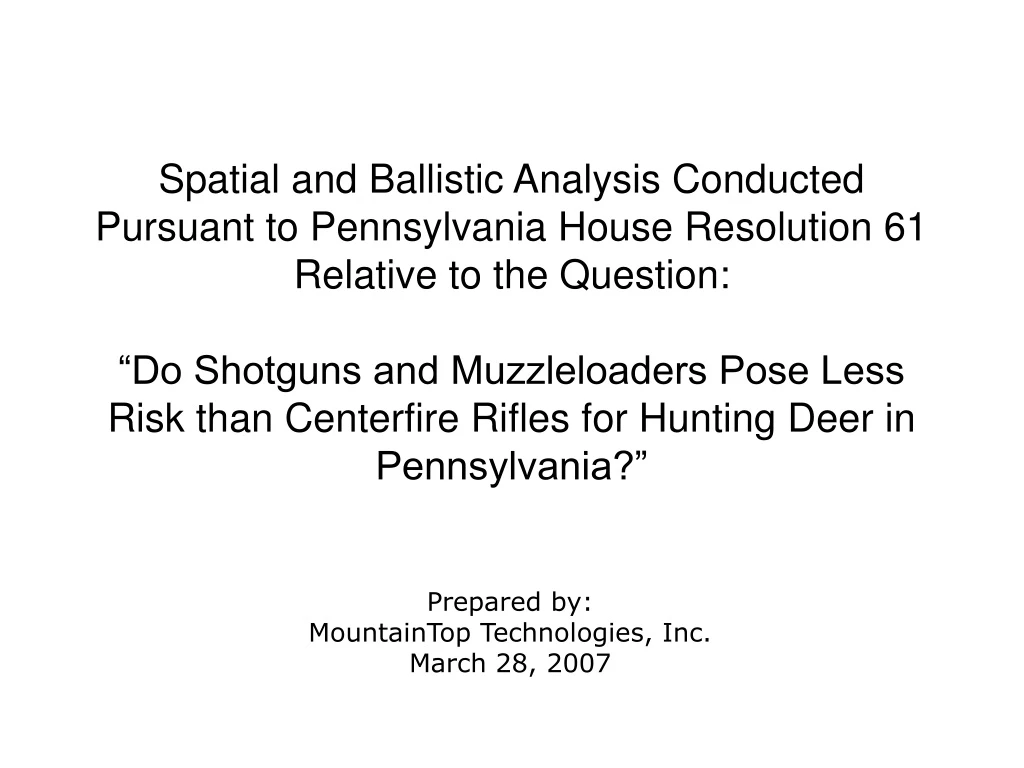 spatial and ballistic analysis conducted pursuant n.