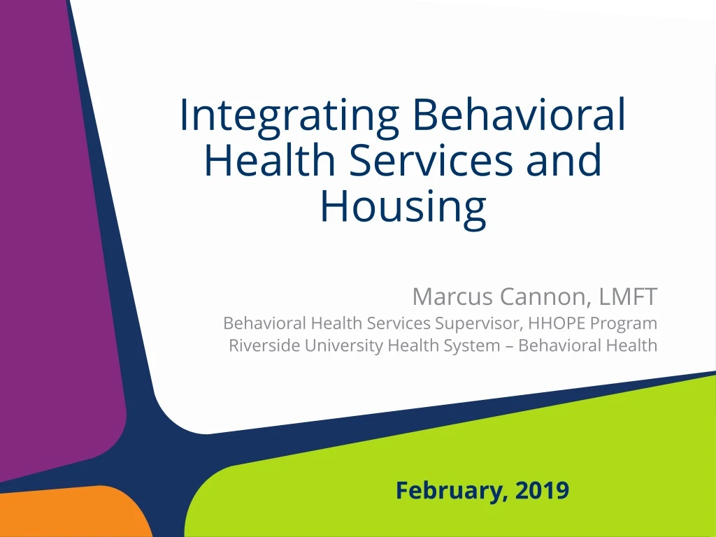 PPT - Integrating Behavioral Health Services And Housing PowerPoint ...