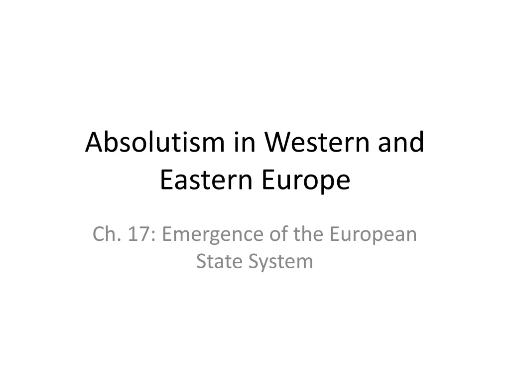absolutism in western and eastern europe n.