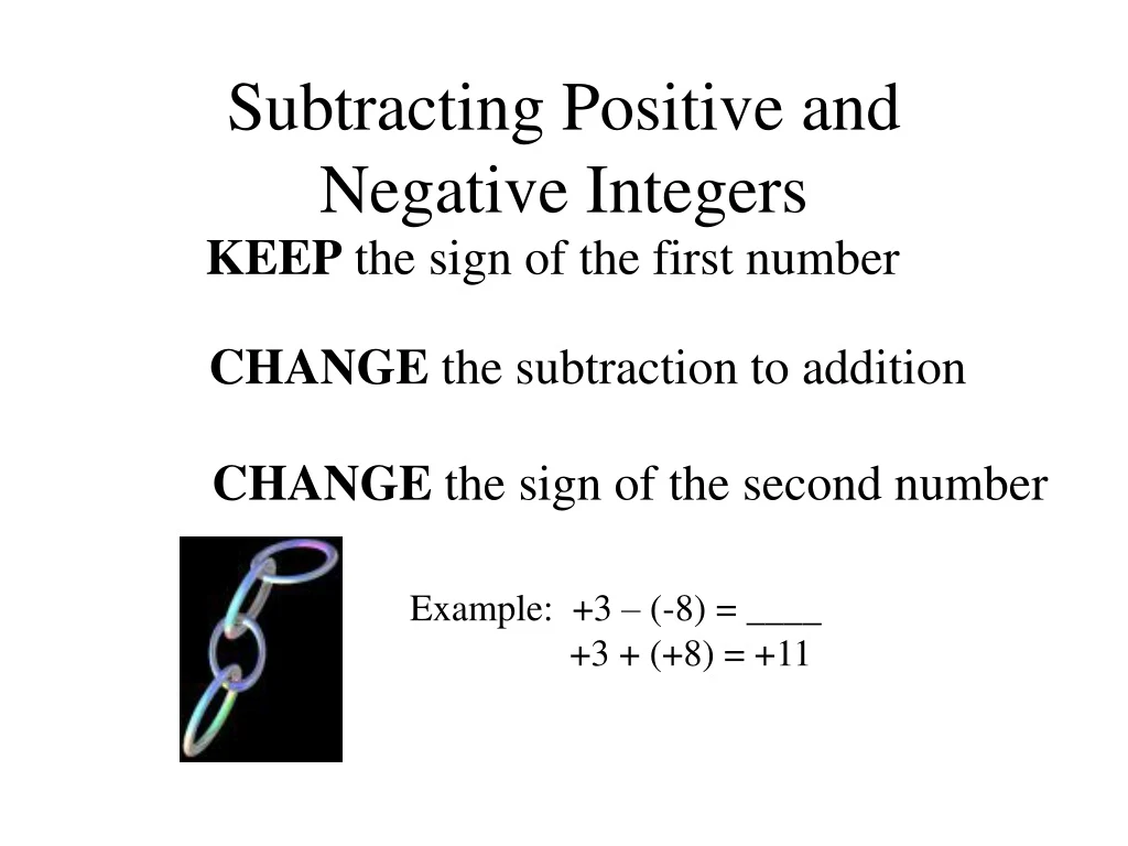 PPT - Subtracting Positive and Negative Integers PowerPoint