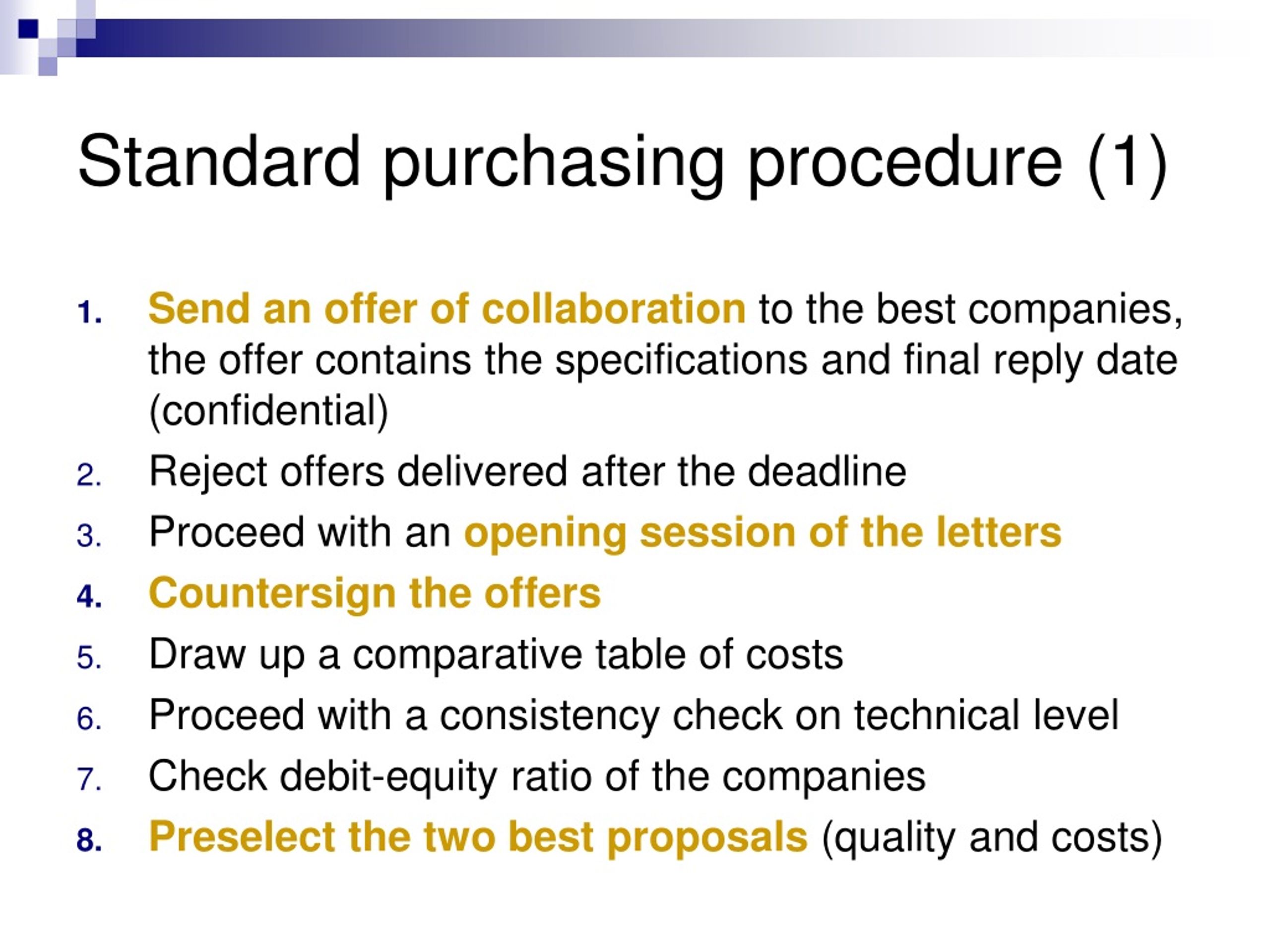 material purchase procedure