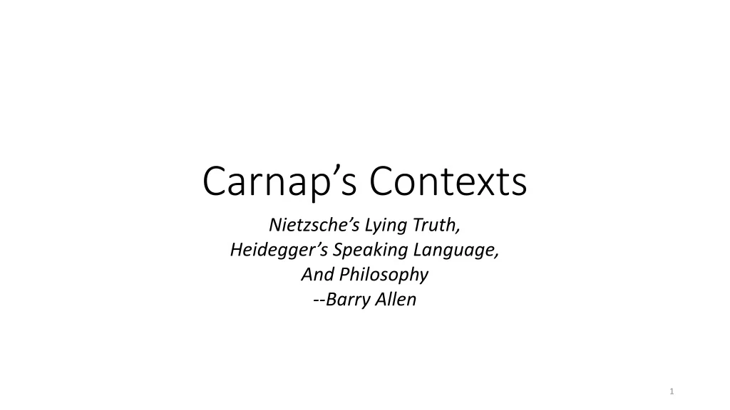 carnap s contexts n.