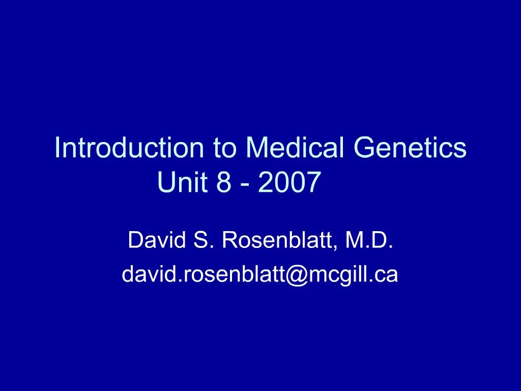 medical genetics presentation