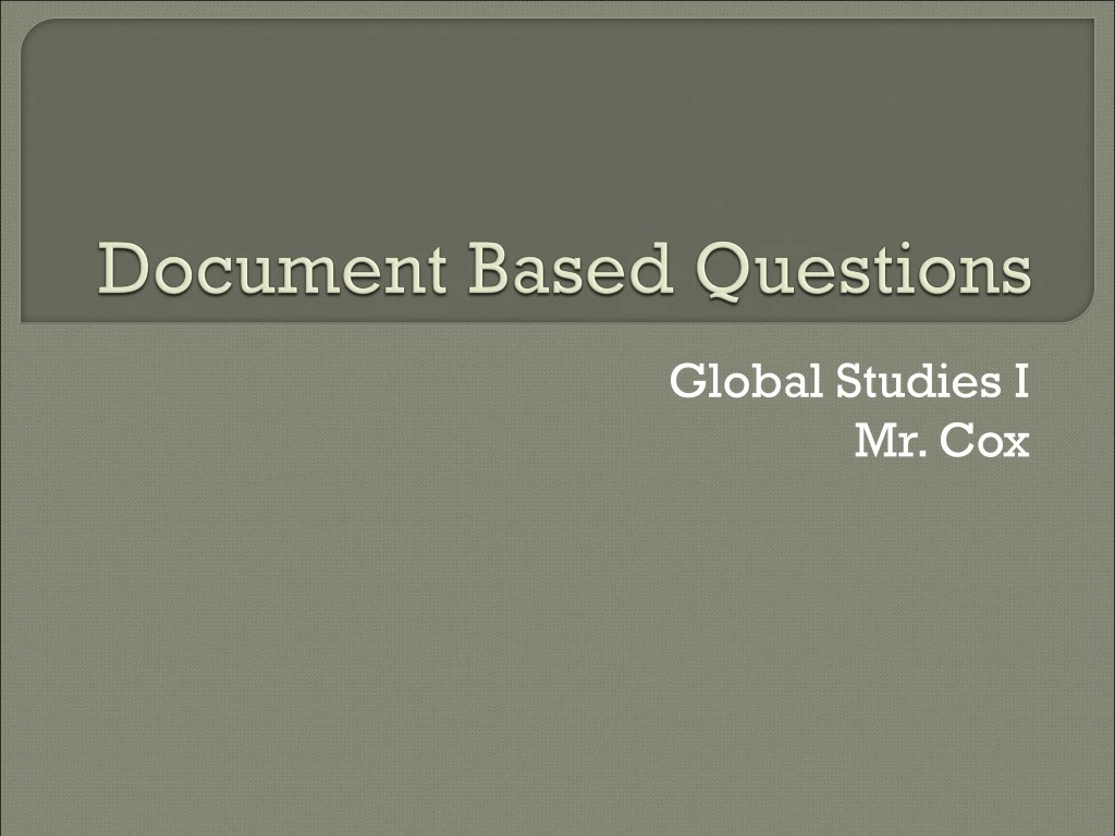 document based questions n.