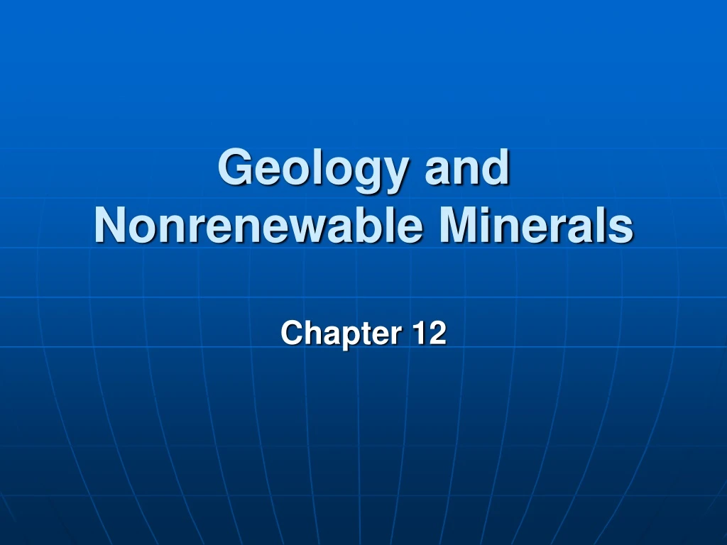 geology and nonrenewable minerals n.