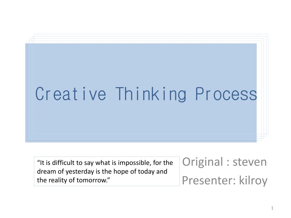 creative thinking process n.