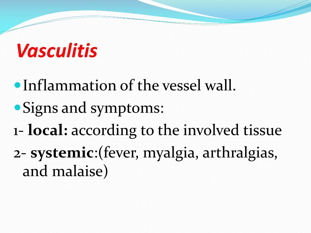 powerpoint presentation on vasculitis