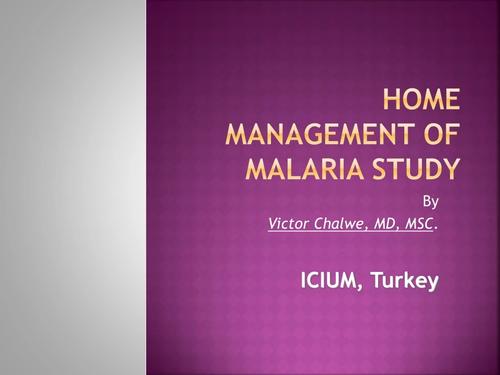 home management of malaria study n.