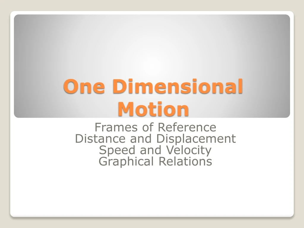 one dimensional motion n.
