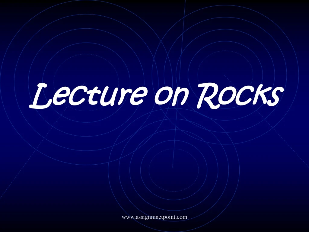 lecture on rocks n.