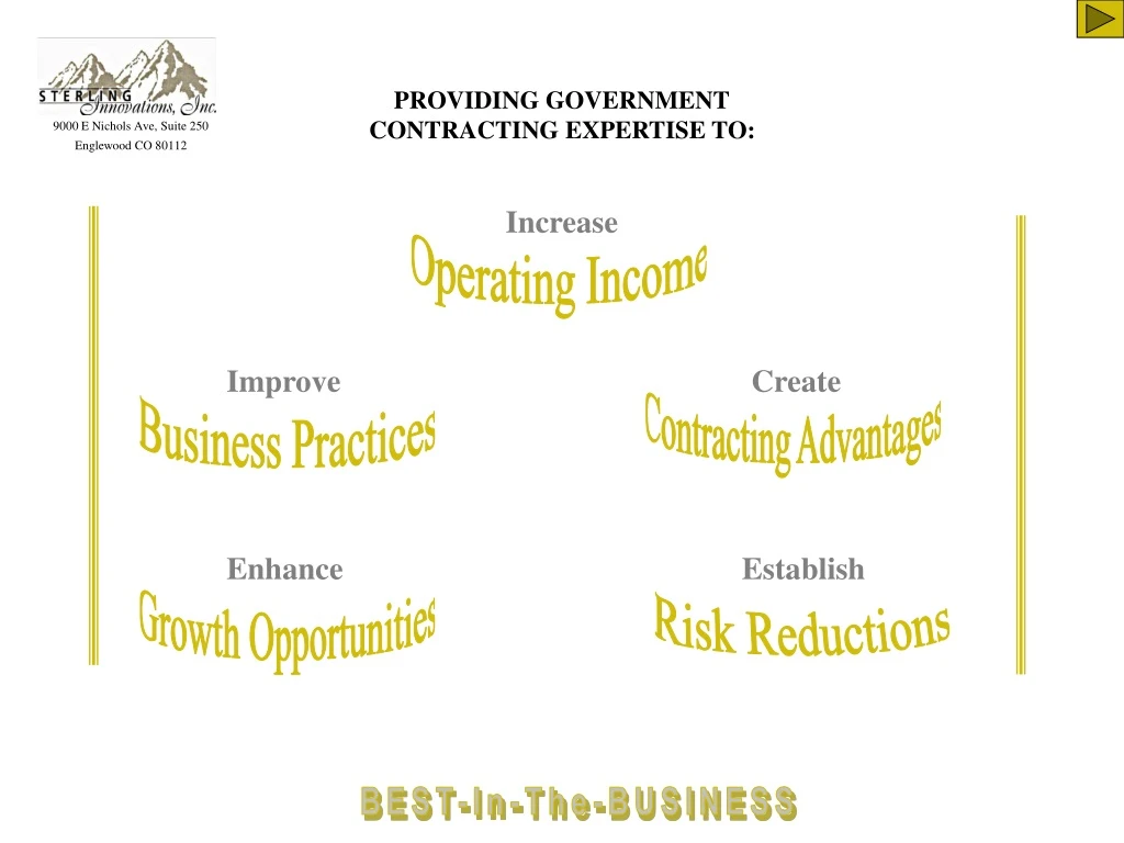 providing government contracting expertise to n.
