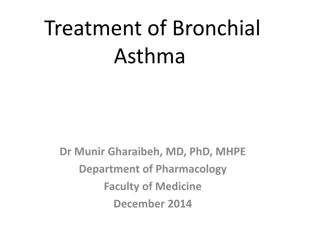 PPT - Treatment Of Bronchial Asthma PowerPoint Presentation, Free ...