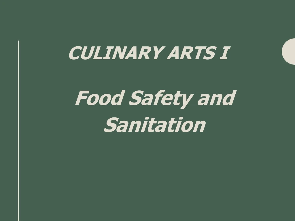 culinary arts i n.