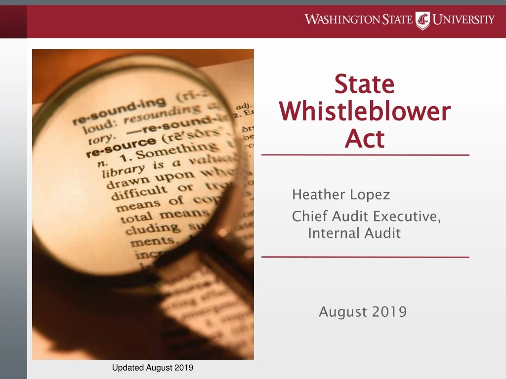 PPT State Whistleblower Act PowerPoint Presentation, free download