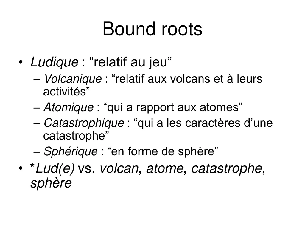 bound roots n.