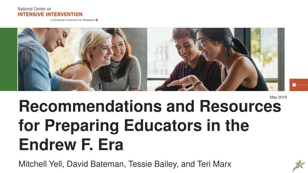 recommendations and resources for preparing educators in the endrew f era n.